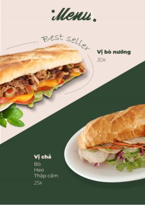 Thiết kế menu giá sinh viên